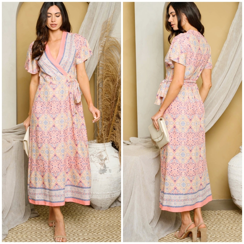 Boho Chic Gorgeous Wrap Around Maxi Dress - Picture 4 of 4